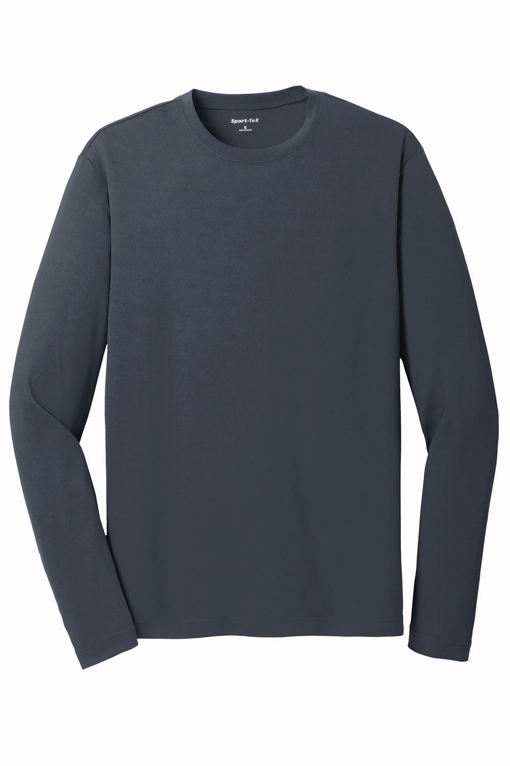 Sport-Tek Mens RacerMesh Moisture Wicking Long Sleeve Crewneck T-Shirt - Graphite Grey