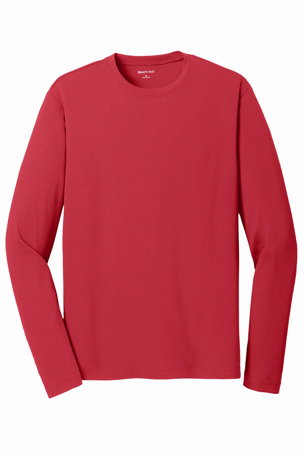 Sport-Tek Mens RacerMesh Moisture Wicking Long Sleeve Crewneck T-Shirt - True Red