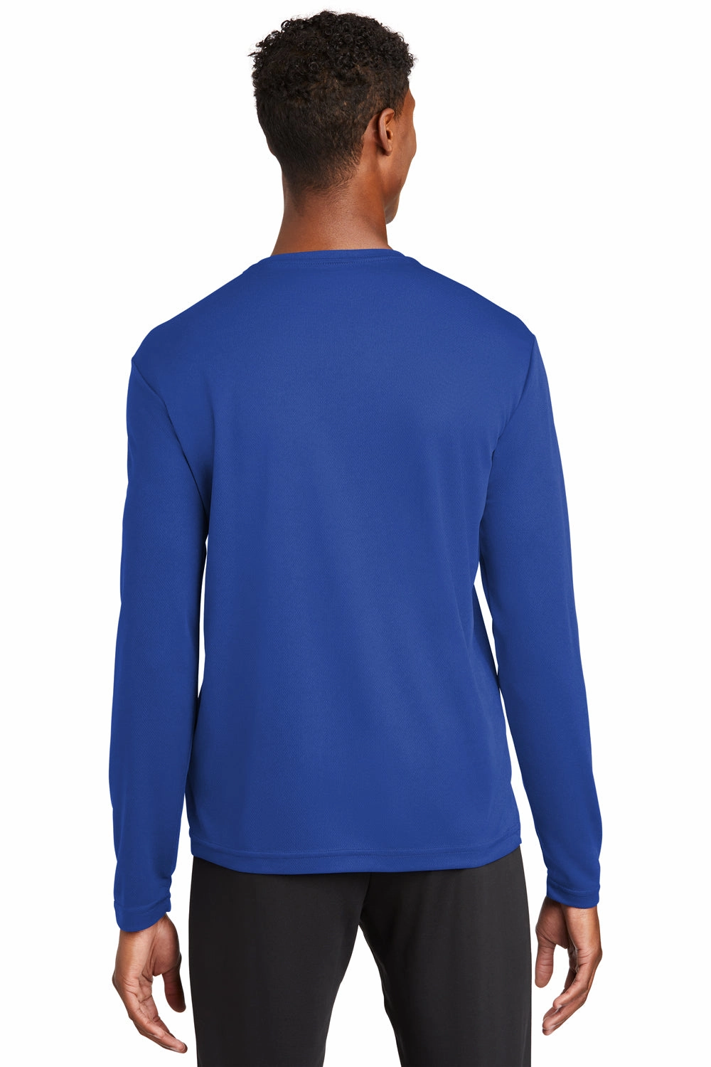Sport-Tek Mens RacerMesh Moisture Wicking Long Sleeve Crewneck T-Shirt - True Royal Blue