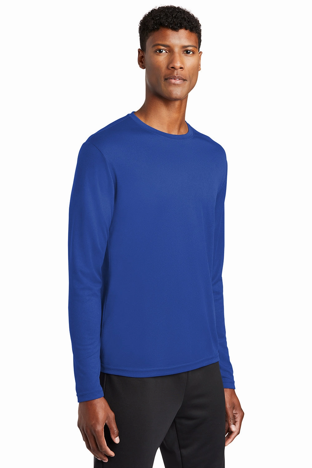 Sport-Tek Mens RacerMesh Moisture Wicking Long Sleeve Crewneck T-Shirt - True Royal Blue