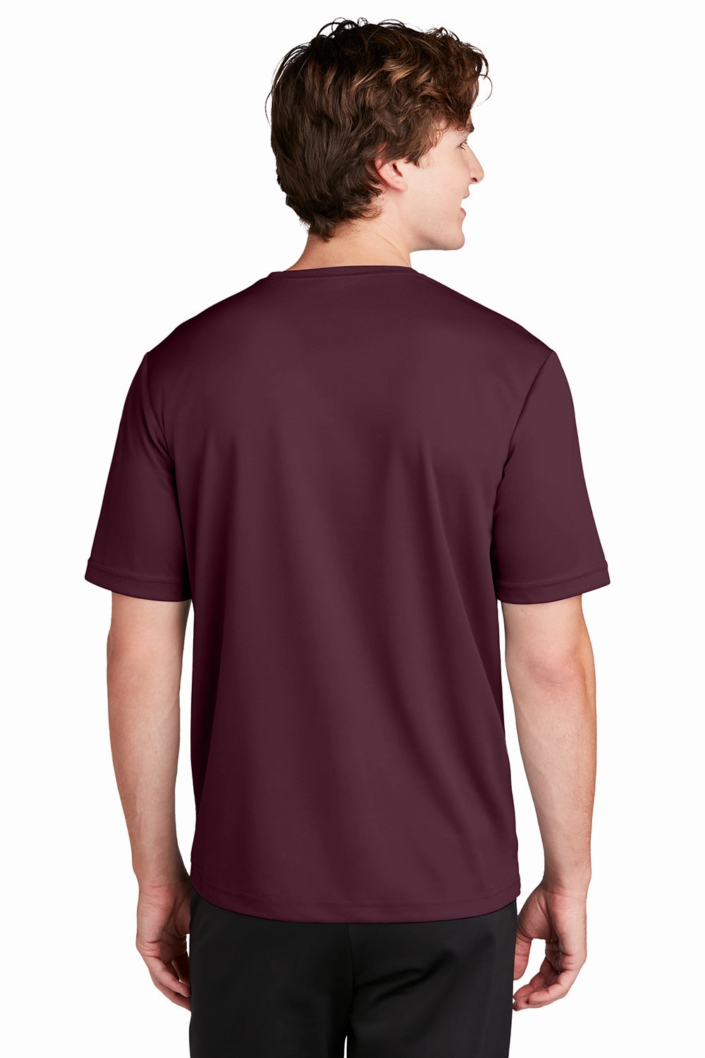 Sport-Tek Mens RacerMesh Moisture Wicking Short Sleeve Crewneck T-Shirt - Maroon