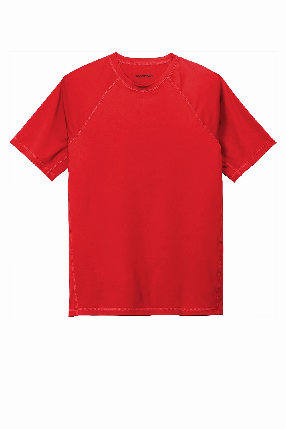 Sport-Tek Mens Rashguard Moisture Wicking Short Sleeve Crewneck T-Shirt - True Red - Closeout