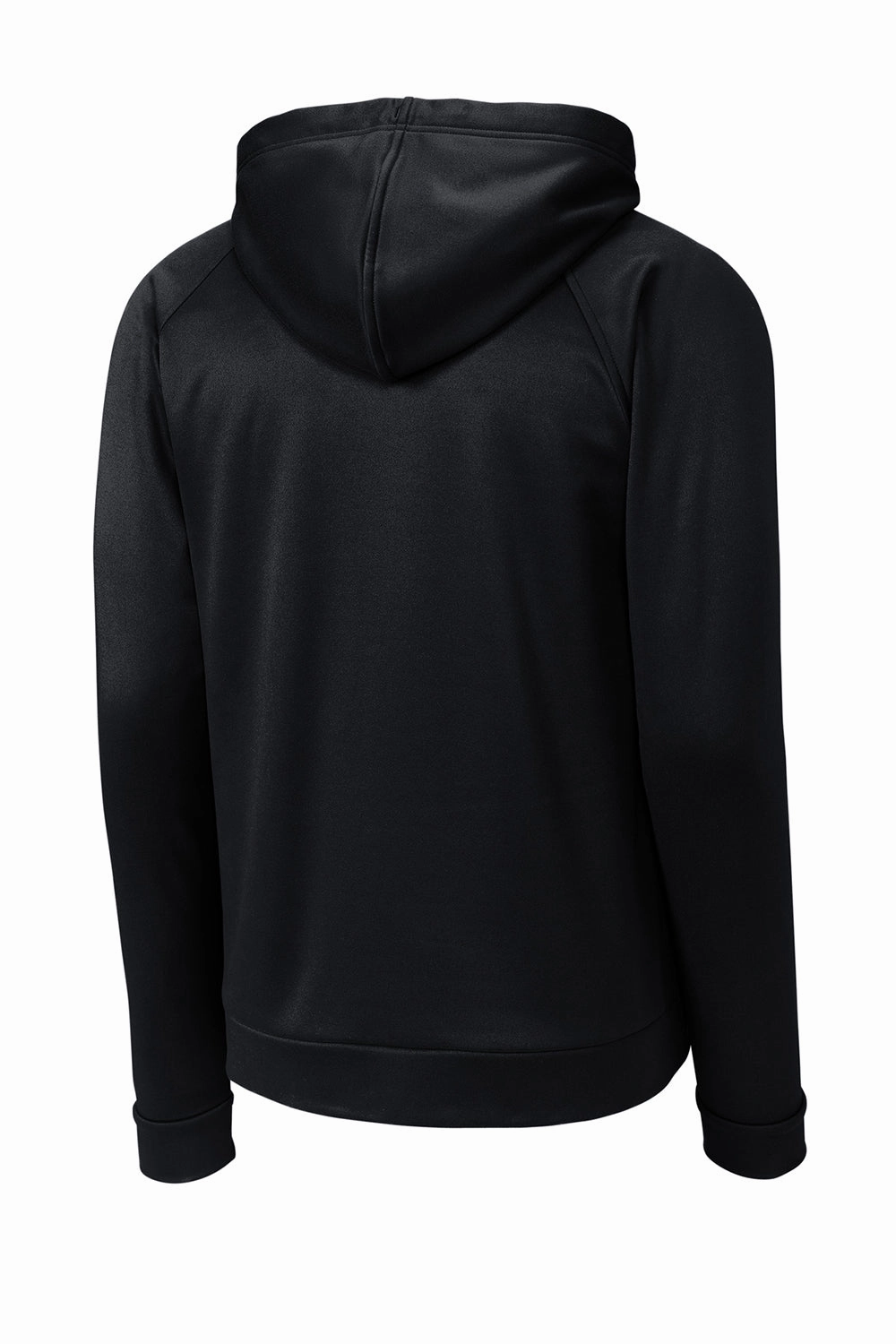 Sport-Tek Mens Re-Compete Fleece Anti Static Hooded Sweatshirt Hoodie w/ Pouch Pocket - Black