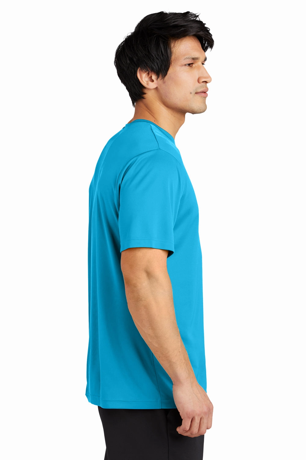 Sport-Tek Mens Re-Compete Moisture Wicking Short Sleeve Crewneck T-Shirt - Atomic Blue
