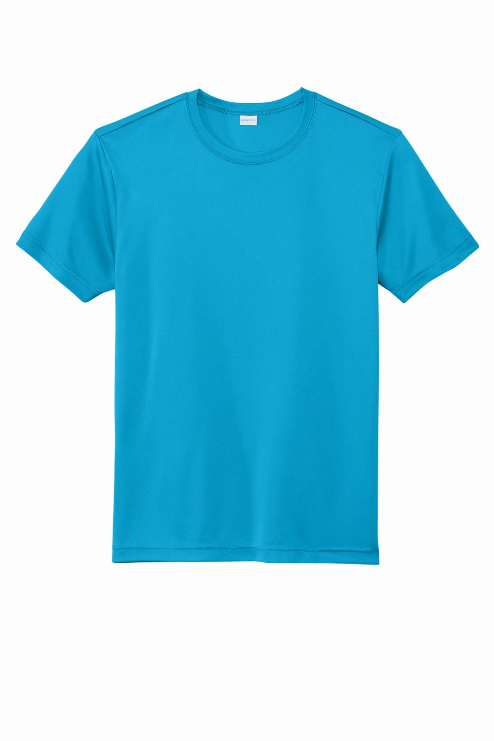 Sport-Tek Mens Re-Compete Moisture Wicking Short Sleeve Crewneck T-Shirt - Atomic Blue