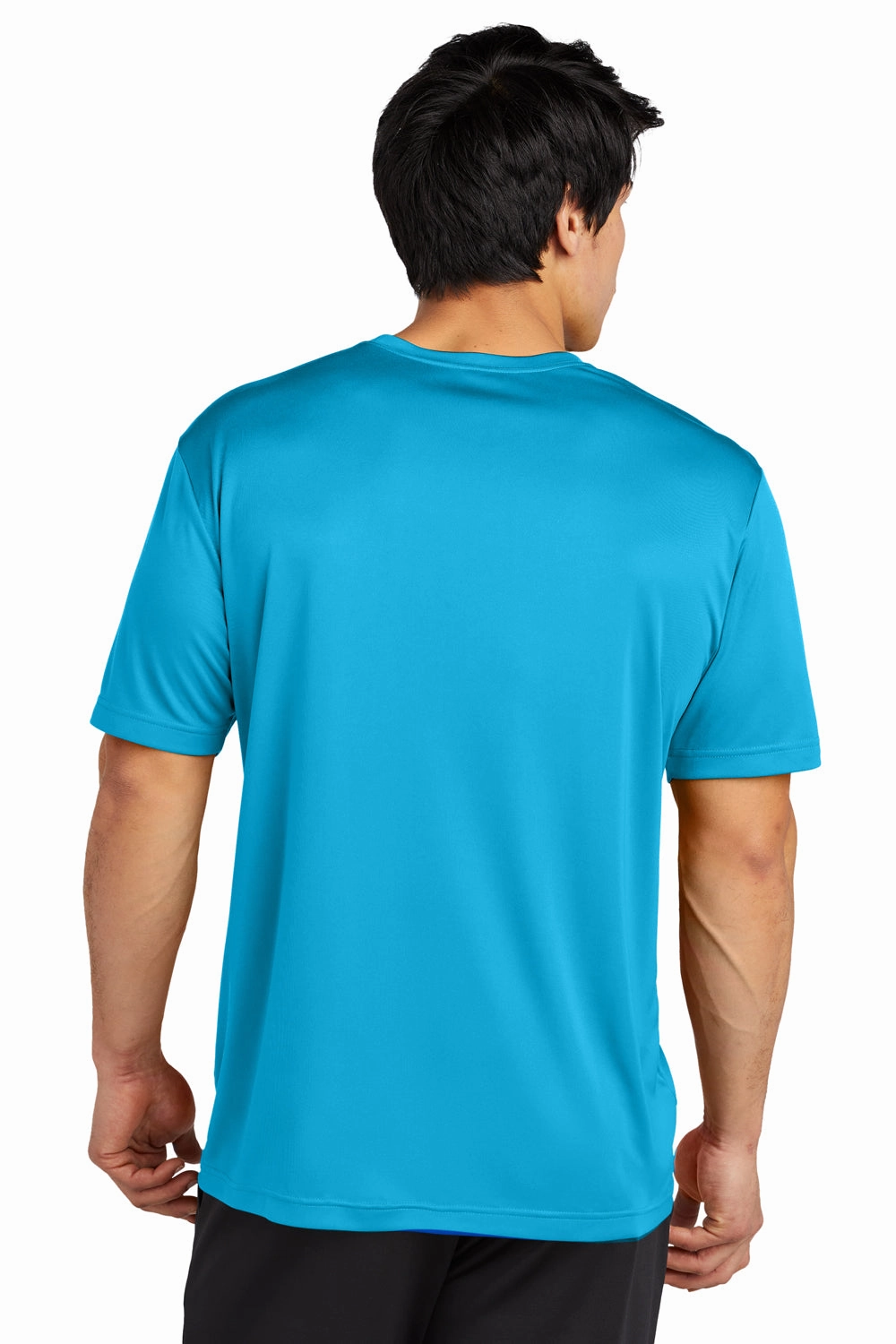 Sport-Tek Mens Re-Compete Moisture Wicking Short Sleeve Crewneck T-Shirt - Atomic Blue