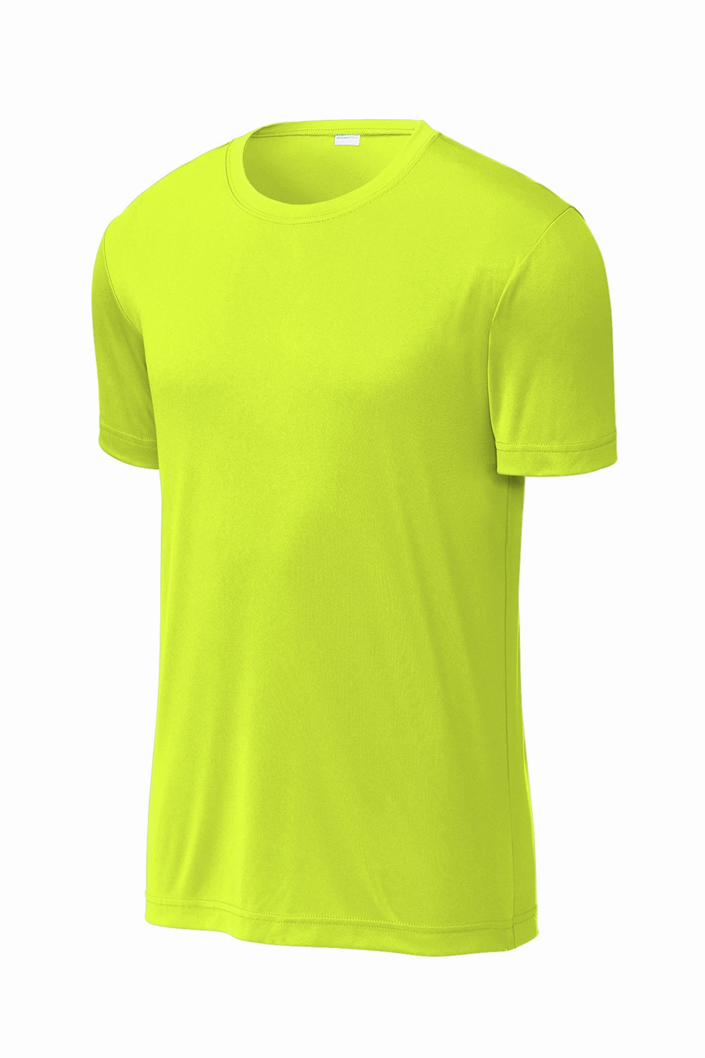Sport-Tek Mens Re-Compete Moisture Wicking Short Sleeve Crewneck T-Shirt - Neon Yellow