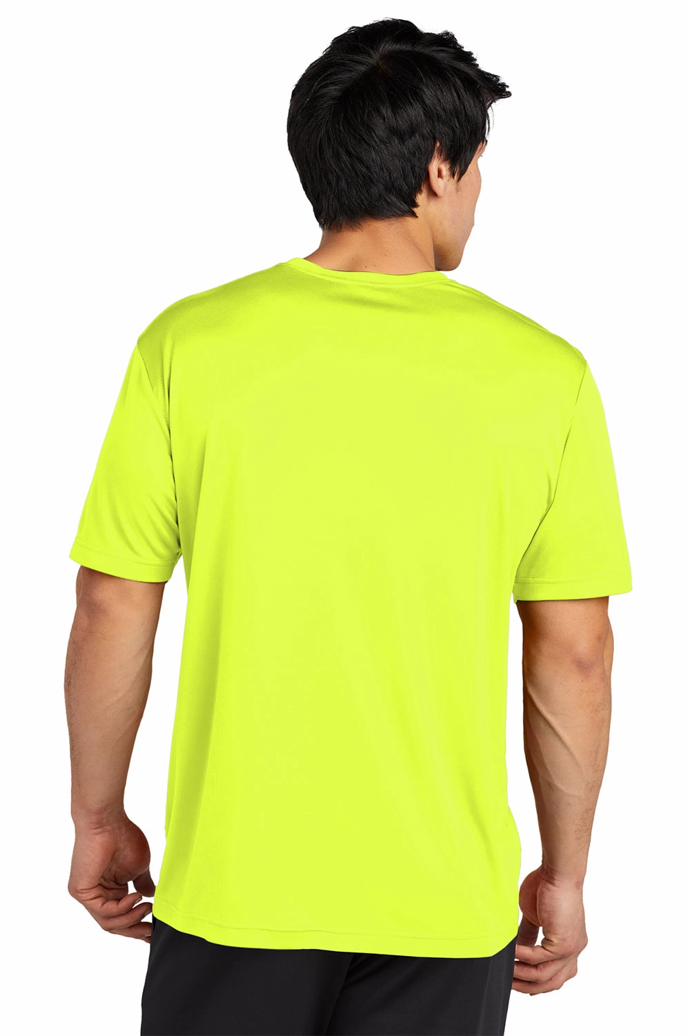 Sport-Tek Mens Re-Compete Moisture Wicking Short Sleeve Crewneck T-Shirt - Neon Yellow