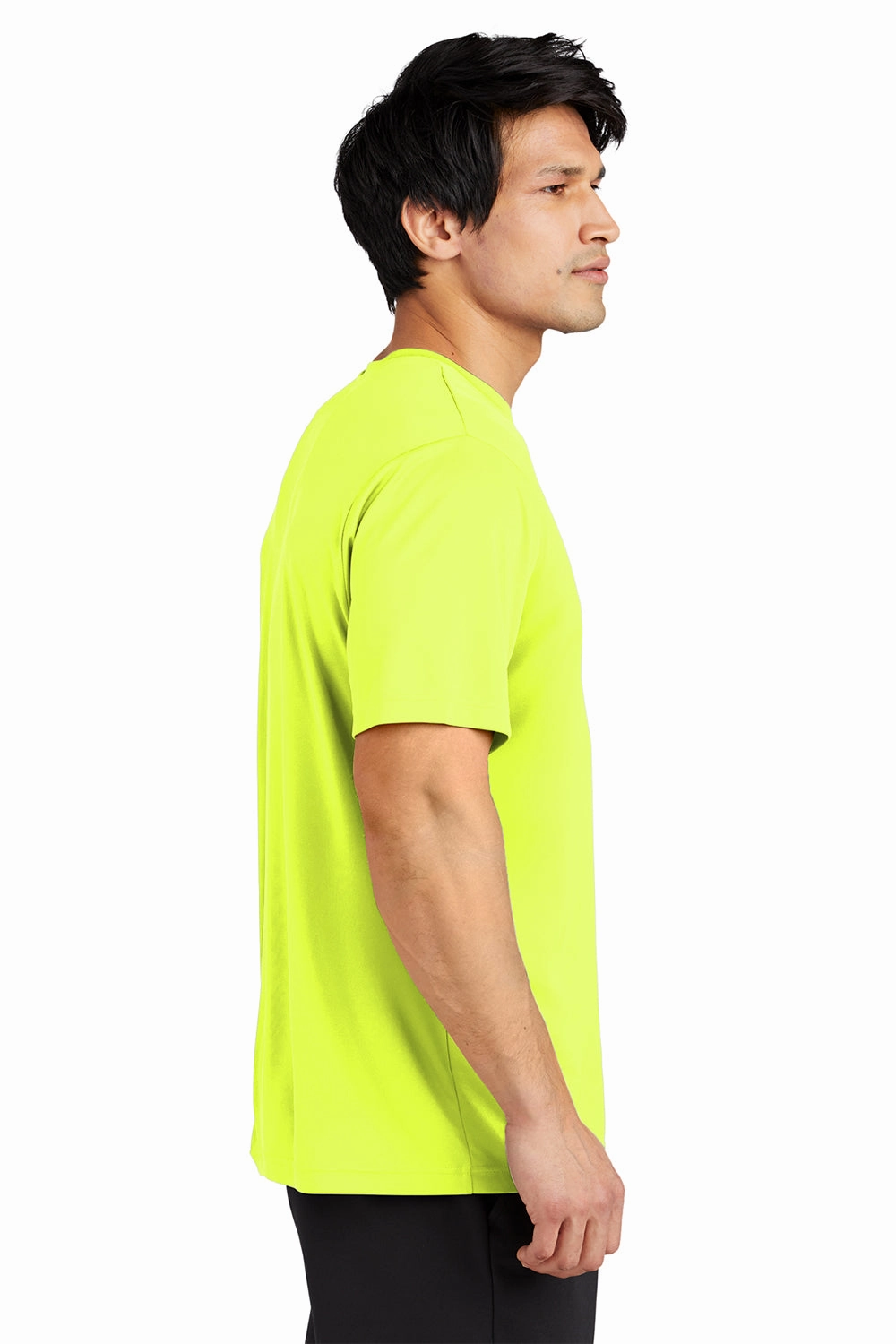 Sport-Tek Mens Re-Compete Moisture Wicking Short Sleeve Crewneck T-Shirt - Neon Yellow