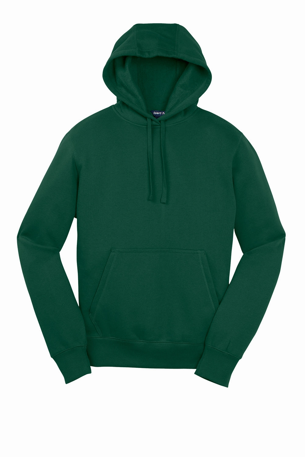 Sport-Tek Mens Shrink Resistant Fleece Hooded Sweatshirt Hoodie w/ Pouch Pocket - Forest Green