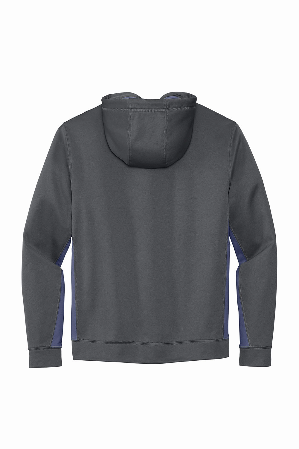 Sport-Tek Mens Sport-Wick Moisture Wicking Fleece Hooded Sweatshirt Hoodie w/ Pouch Pocket - Dark Smoke Grey/Navy Blue