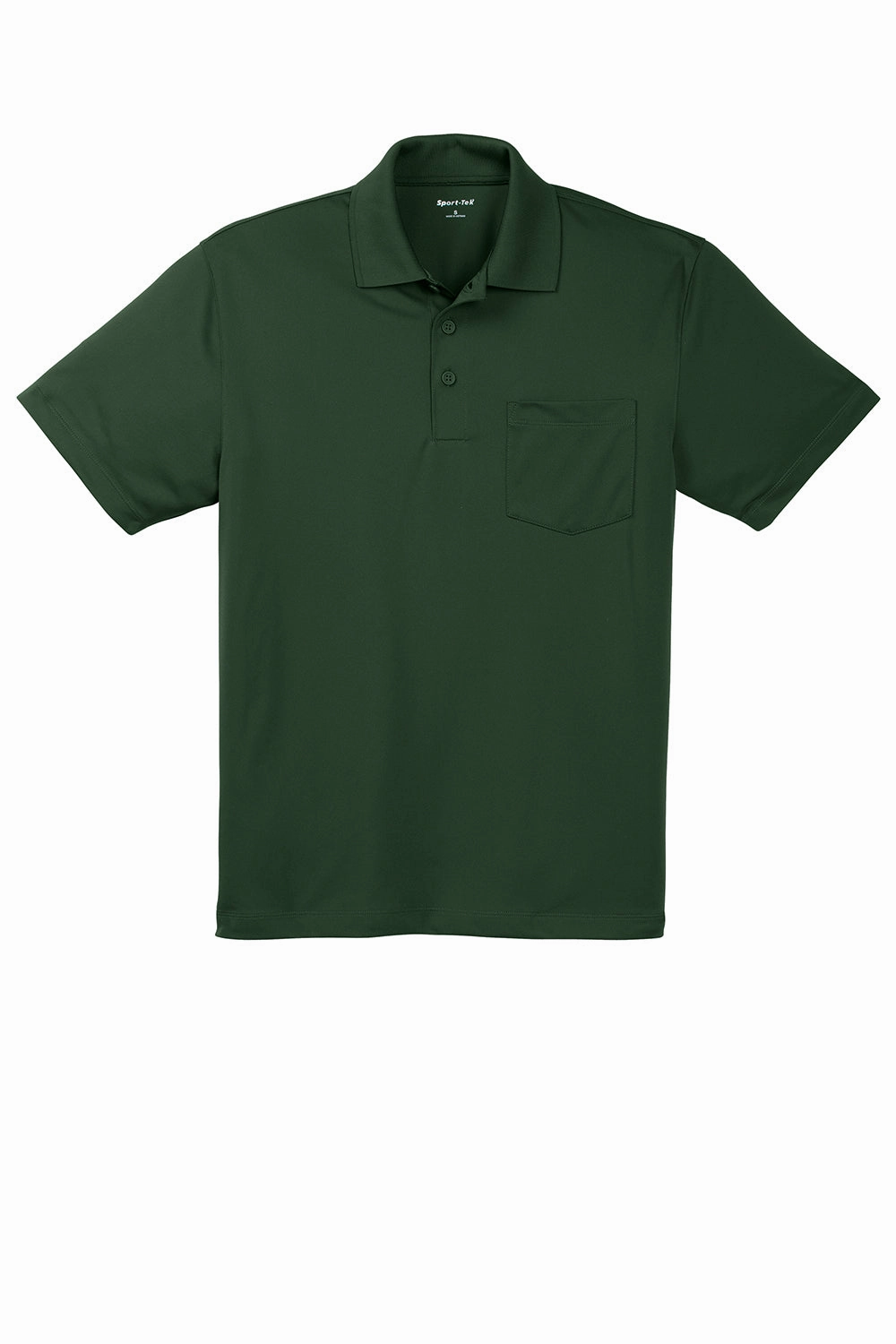 Sport-Tek Mens Sport-Wick Moisture Wicking Short Sleeve Polo Shirt w/ Pocket - Forest Green