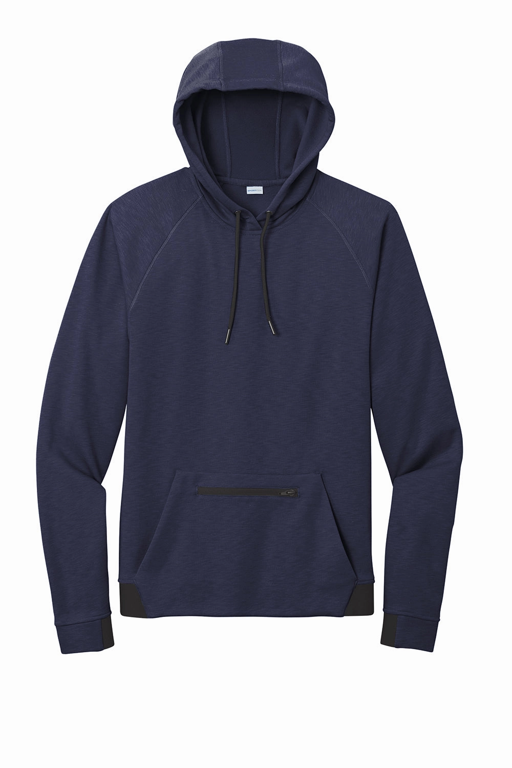 Sport-Tek Mens Strive PosiCharge Hooded Sweatshirt Hoodie w/ Pouch Pocket - True Navy Blue