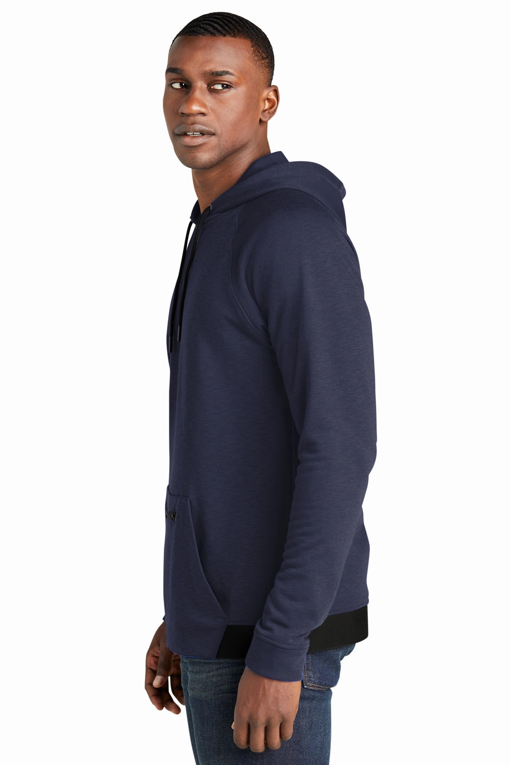 Sport-Tek Mens Strive PosiCharge Hooded Sweatshirt Hoodie w/ Pouch Pocket - True Navy Blue