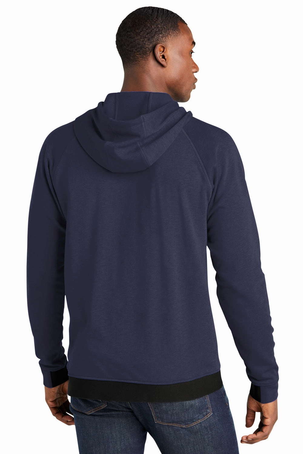 Sport-Tek Mens Strive PosiCharge Hooded Sweatshirt Hoodie w/ Pouch Pocket - True Navy Blue