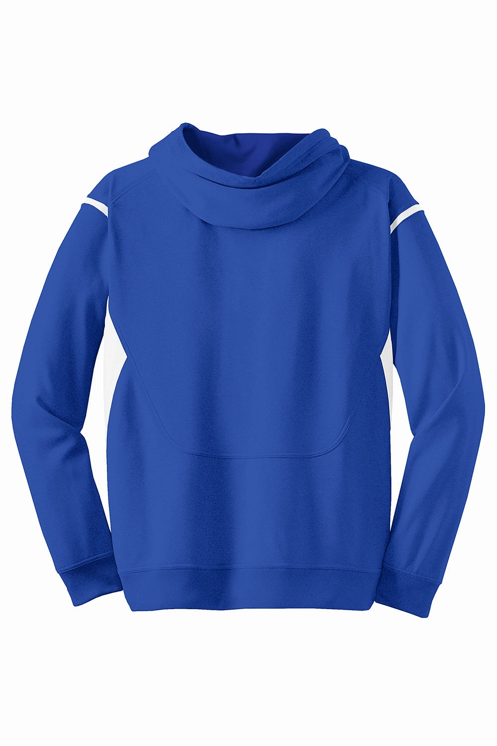 Sport-Tek Mens Tech Moisture Wicking Fleece Hooded Sweatshirt Hoodie w/ Pouch Pocket - True Royal Blue/White