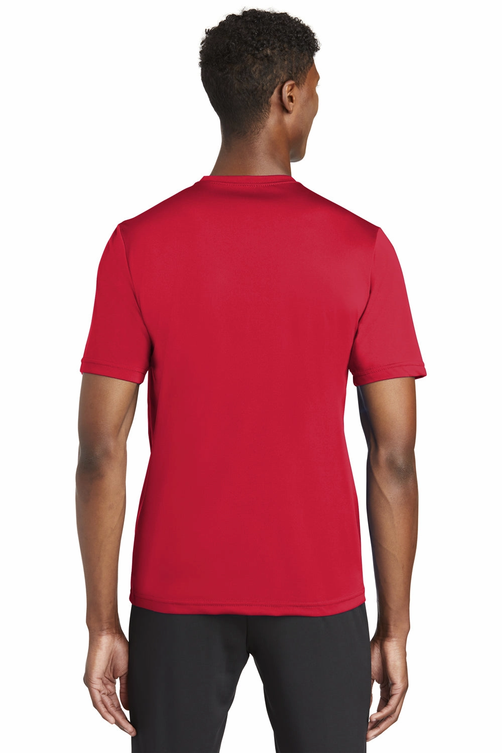 Sport-Tek Mens Tough Moisture Wicking Short Sleeve Crewneck T-Shirt - Deep Red