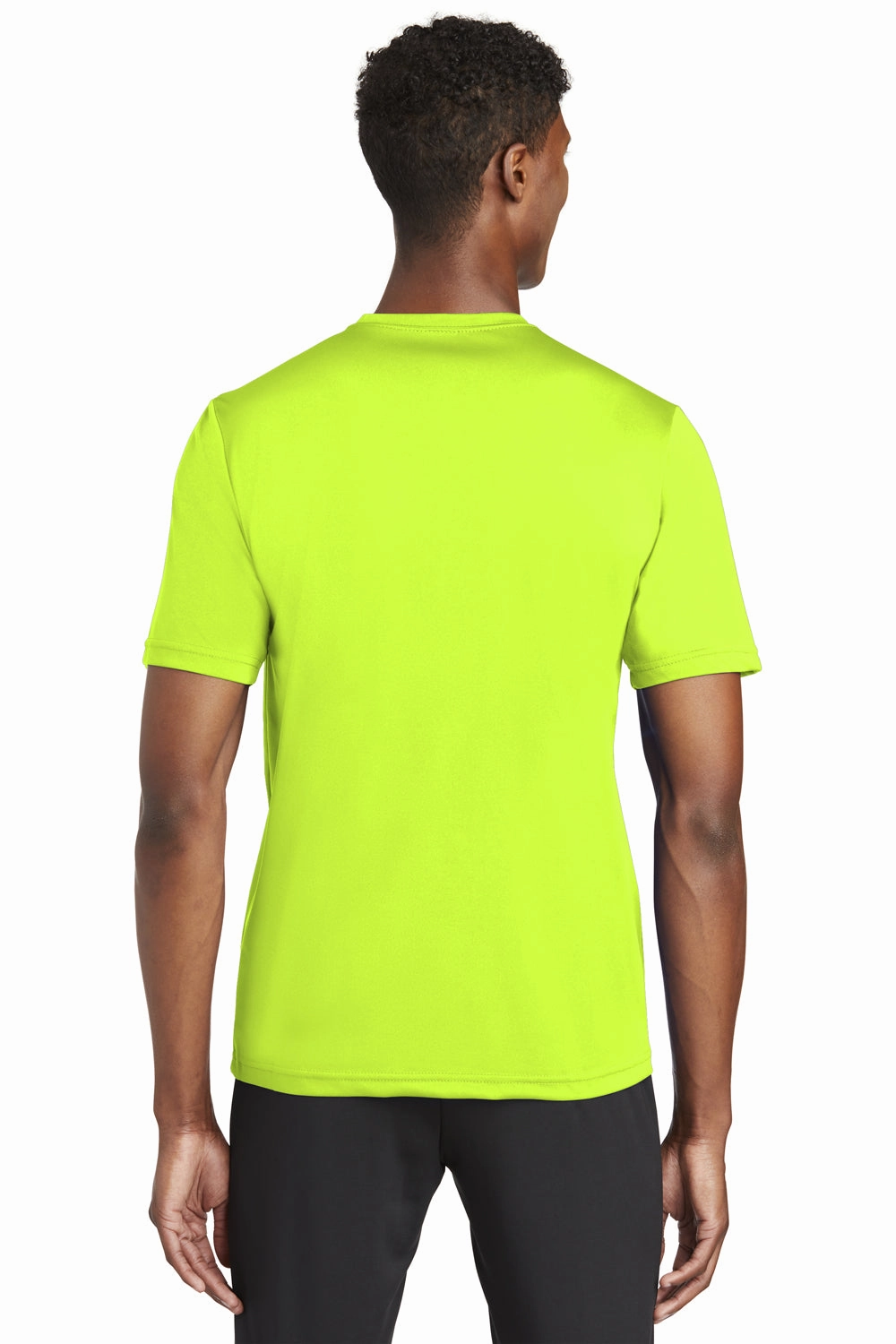 Sport-Tek Mens Tough Moisture Wicking Short Sleeve Crewneck T-Shirt - Neon Yellow