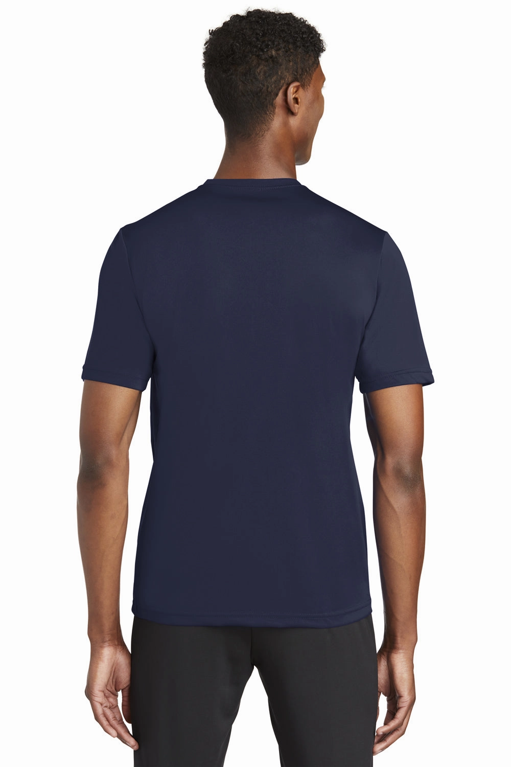 Sport-Tek Mens Tough Moisture Wicking Short Sleeve Crewneck T-Shirt - True Navy Blue