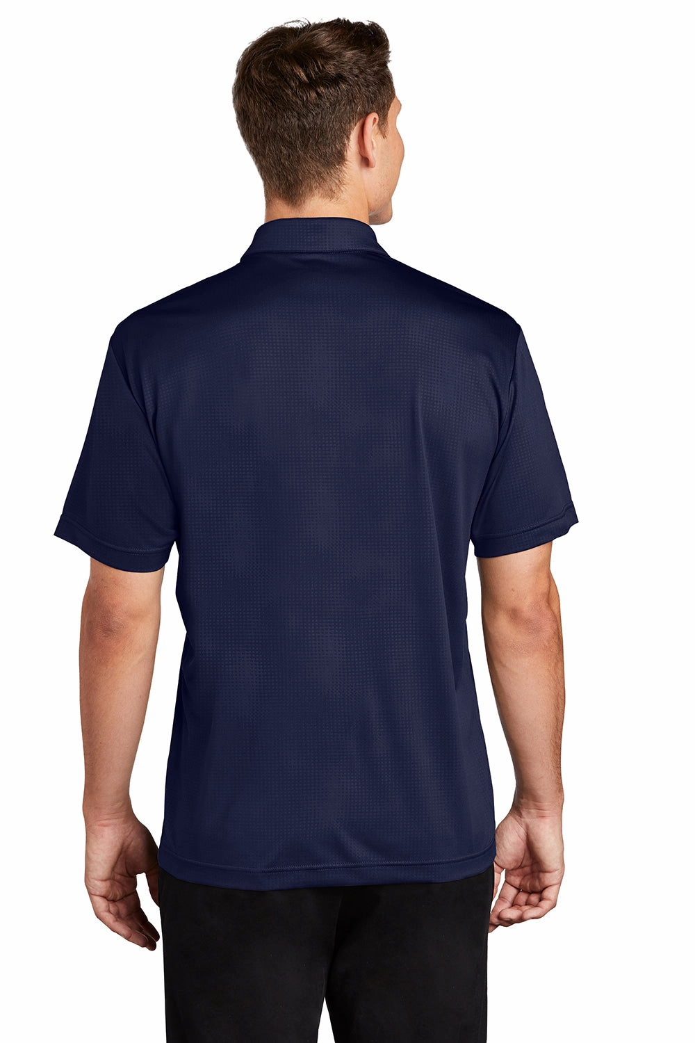 Sport-Tek Mens Tough Moisture Wicking Short Sleeve Polo Shirt - True Navy Blue
