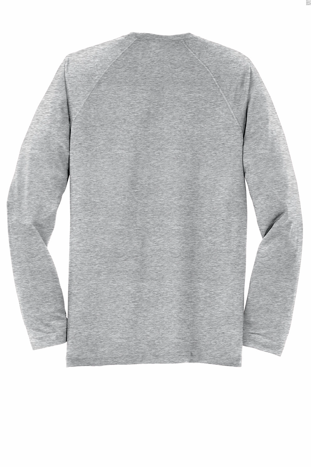 Sport-Tek Mens Ultimate Performance Moisture Wicking Long Sleeve Crewneck T-Shirt - Heather Grey