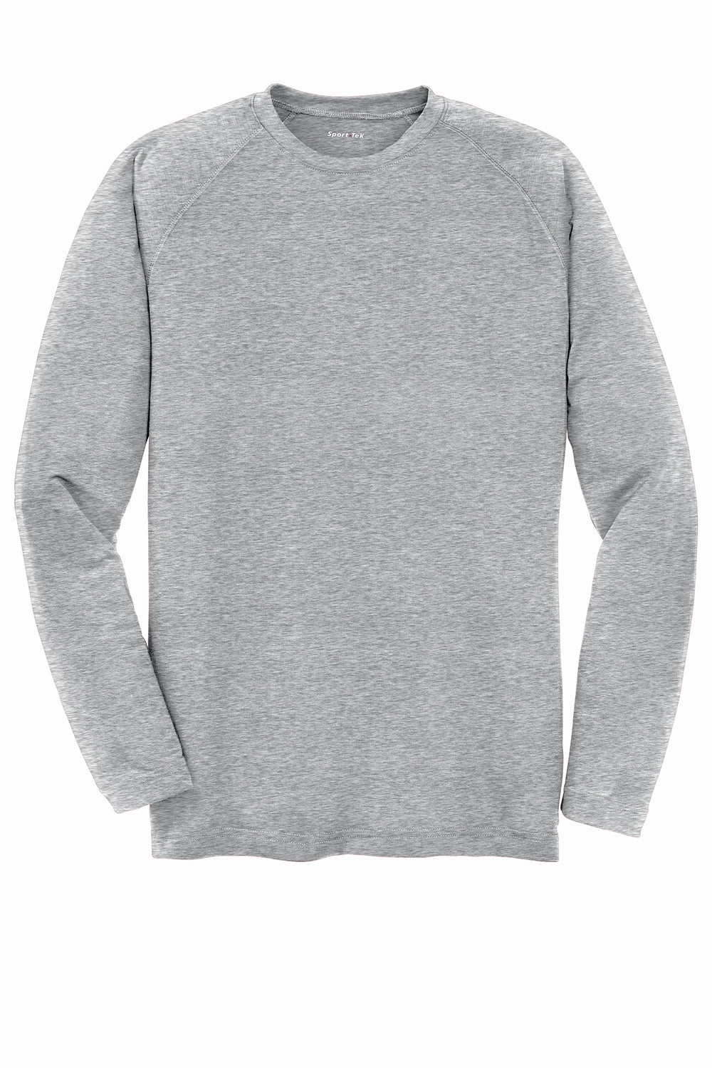 Sport-Tek Mens Ultimate Performance Moisture Wicking Long Sleeve Crewneck T-Shirt - Heather Grey