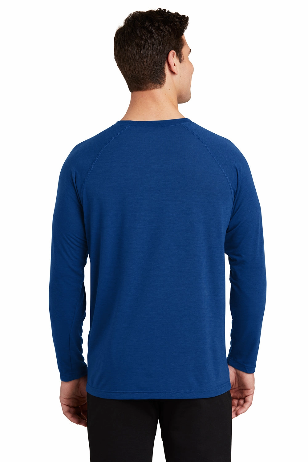 Sport-Tek Mens Ultimate Performance Moisture Wicking Long Sleeve Crewneck T-Shirt - True Royal Blue