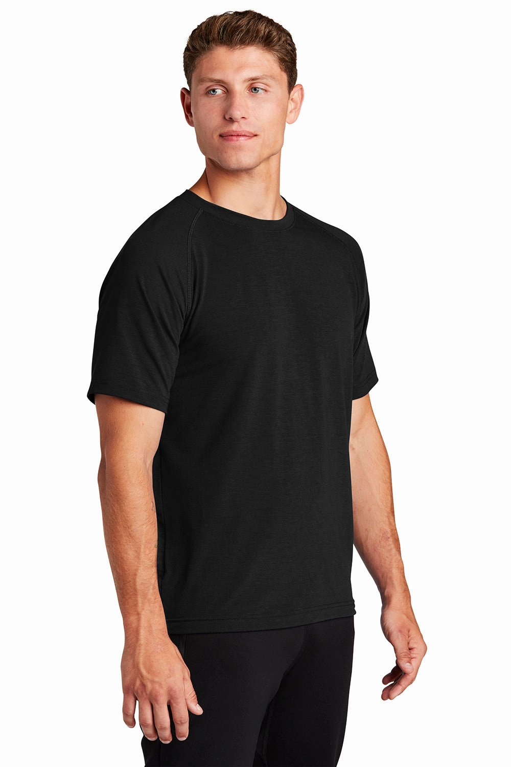 Sport-Tek Mens Ultimate Performance Moisture Wicking Short Sleeve Crewneck T-Shirt - Black