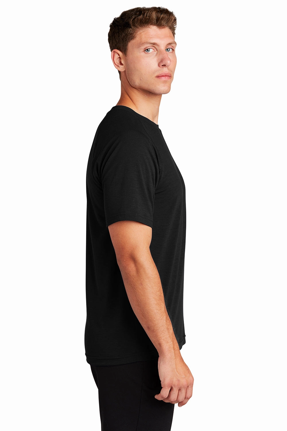 Sport-Tek Mens Ultimate Performance Moisture Wicking Short Sleeve Crewneck T-Shirt - Black