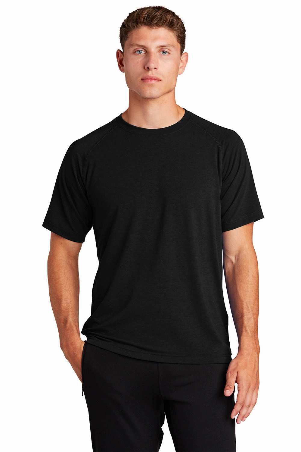 Sport-Tek Mens Ultimate Performance Moisture Wicking Short Sleeve Crewneck T-Shirt - Black