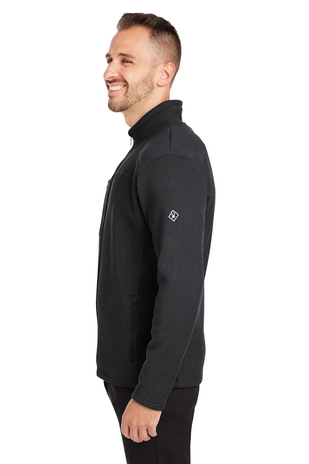 Spyder Mens Constant Canyon Full Zip Sweater Jacket - Black