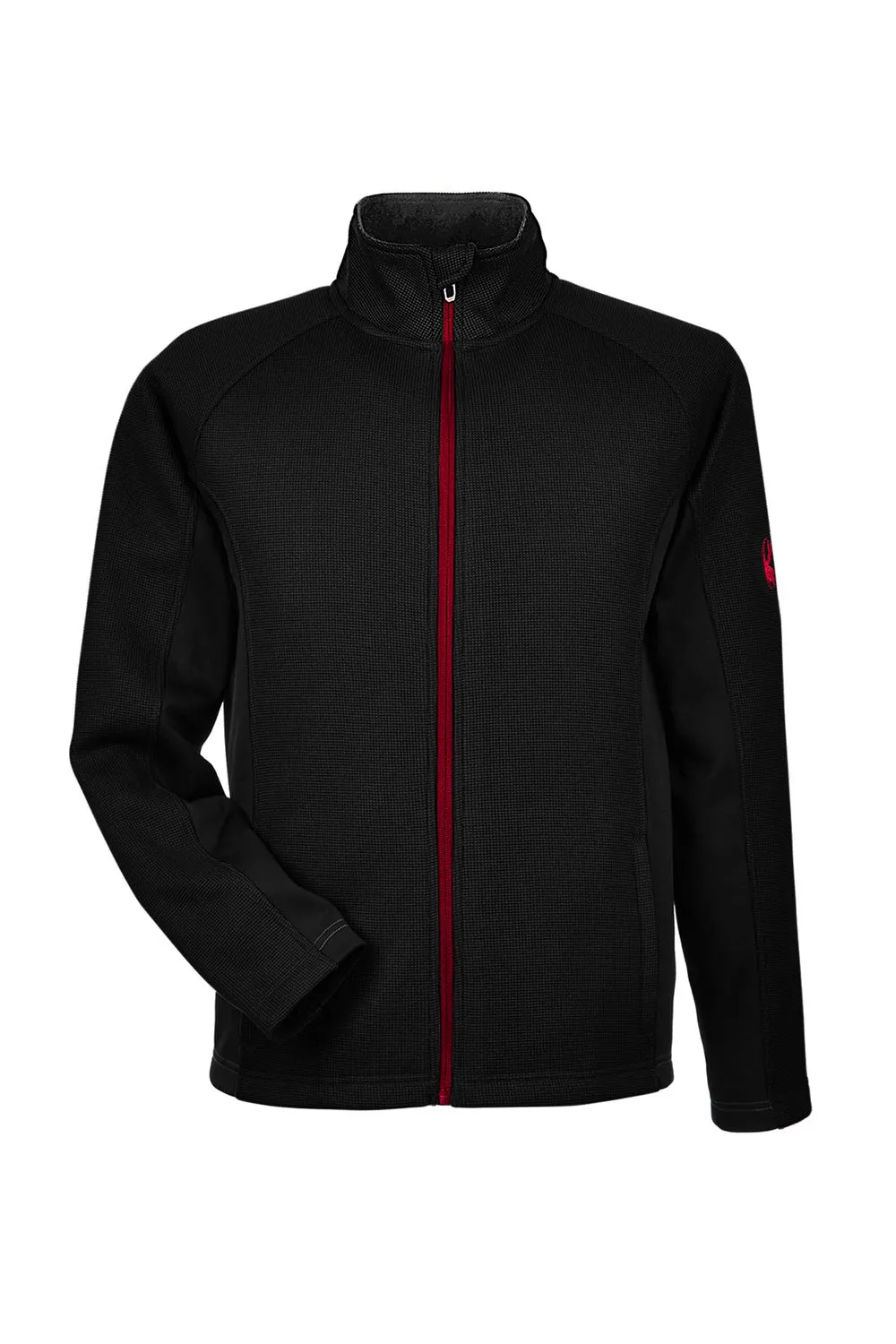 Spyder Mens Constant Full Zip Sweater Fleece Jacket - Black/Red