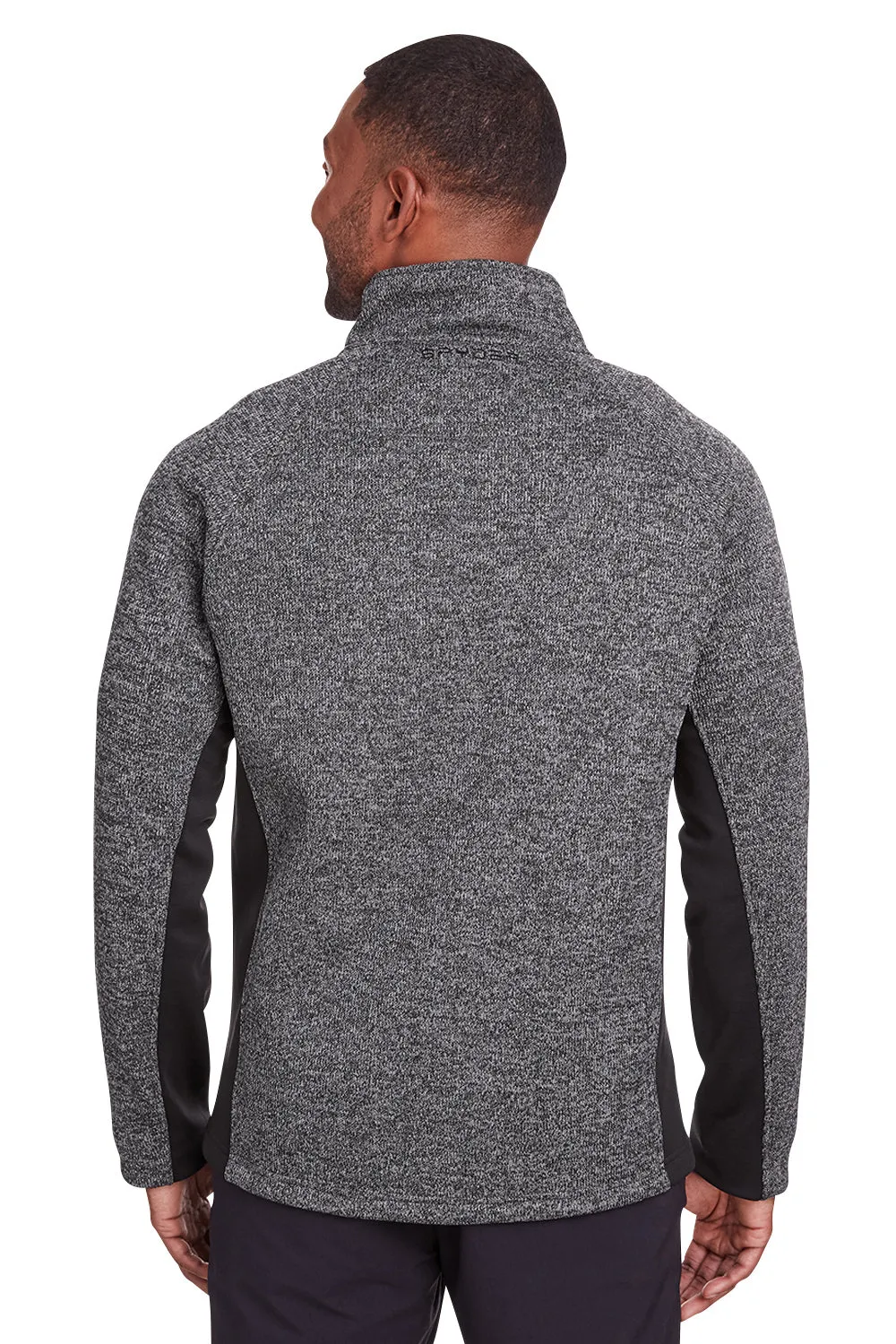 Spyder Mens Constant Full Zip Sweater Fleece Jacket - Heather Black/Black