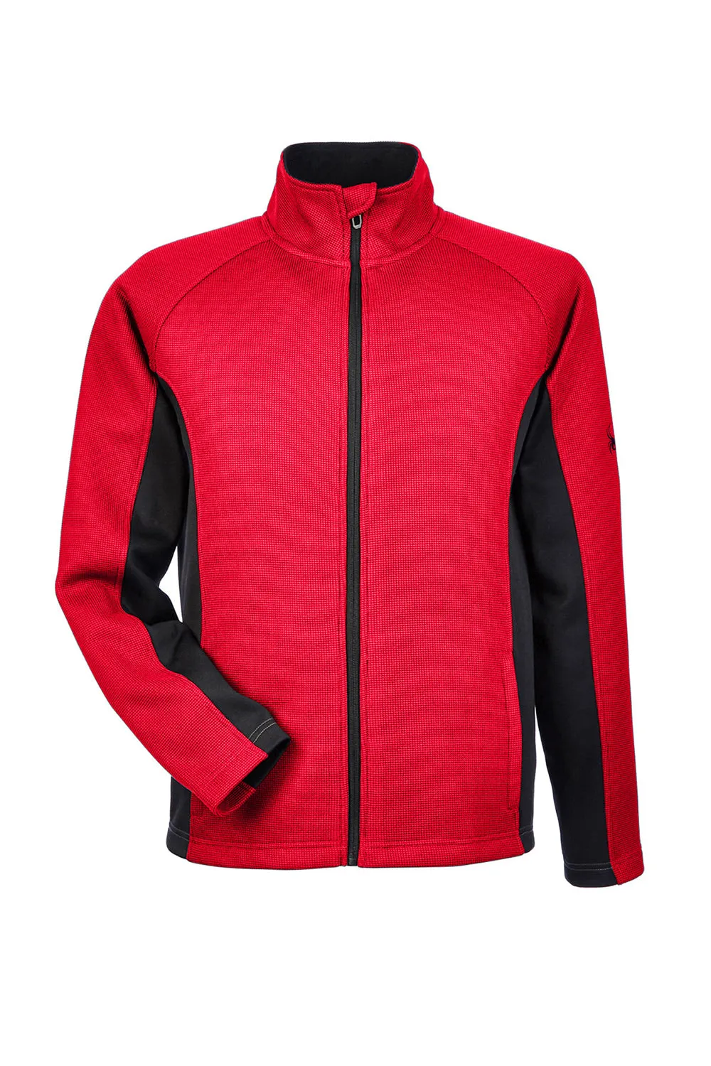 Spyder Mens Constant Full Zip Sweater Fleece Jacket - Red/Black