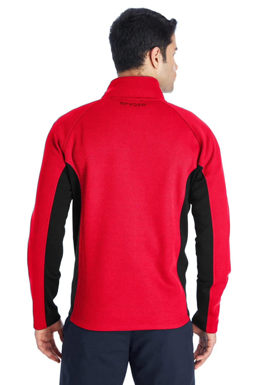 Spyder Mens Constant Full Zip Sweater Fleece Jacket - Red/Black