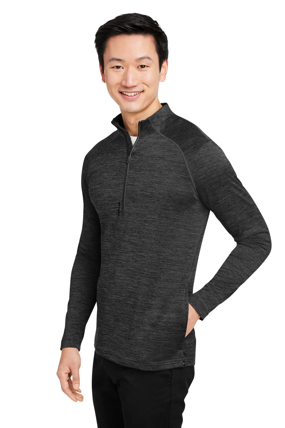 Spyder Mens Mission 1/4 Zip Sweatshirt w/ Pockets - Black