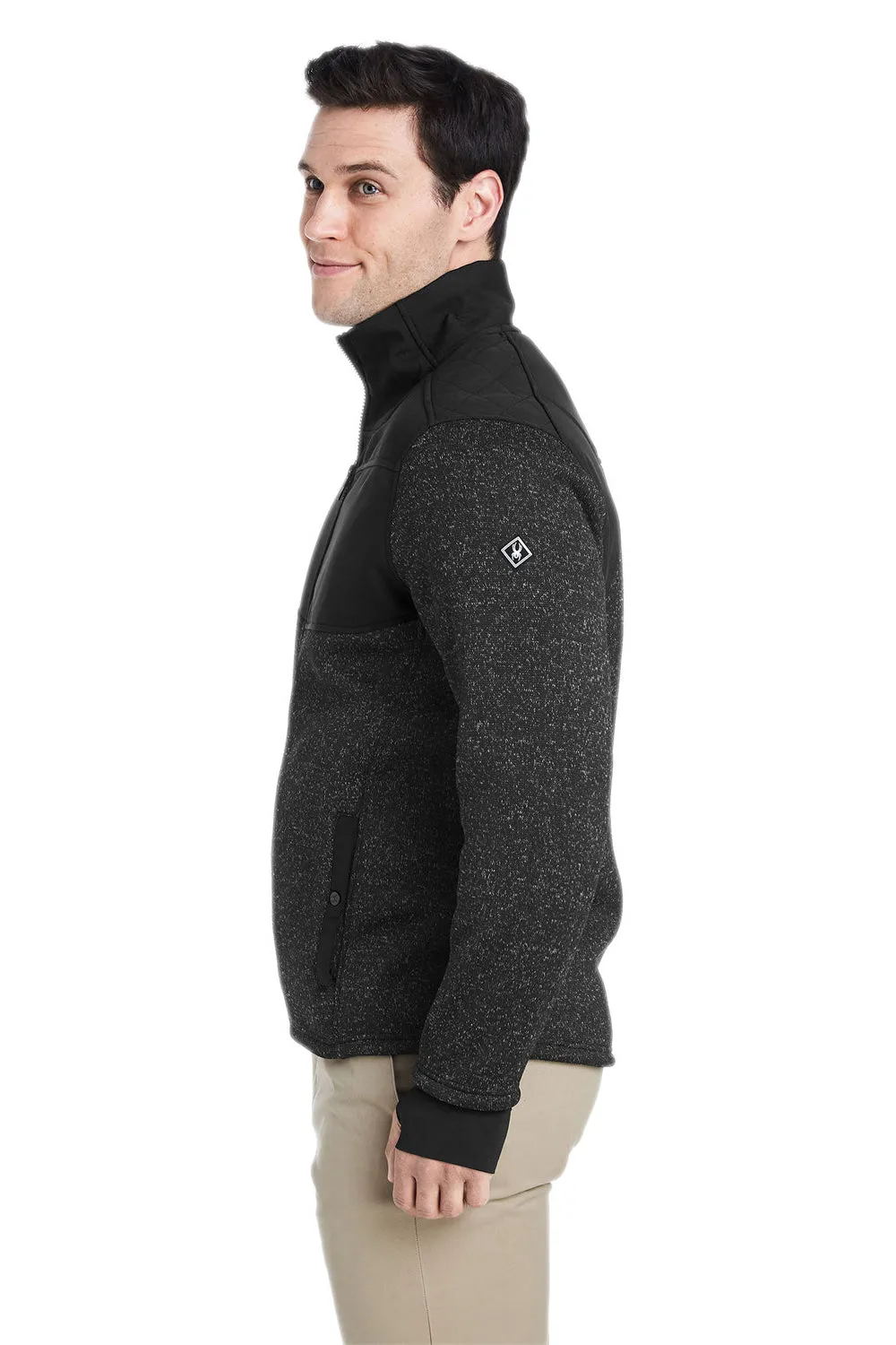 Spyder Mens Passage Full Zip Sweater Jacket - Black Powder/Black