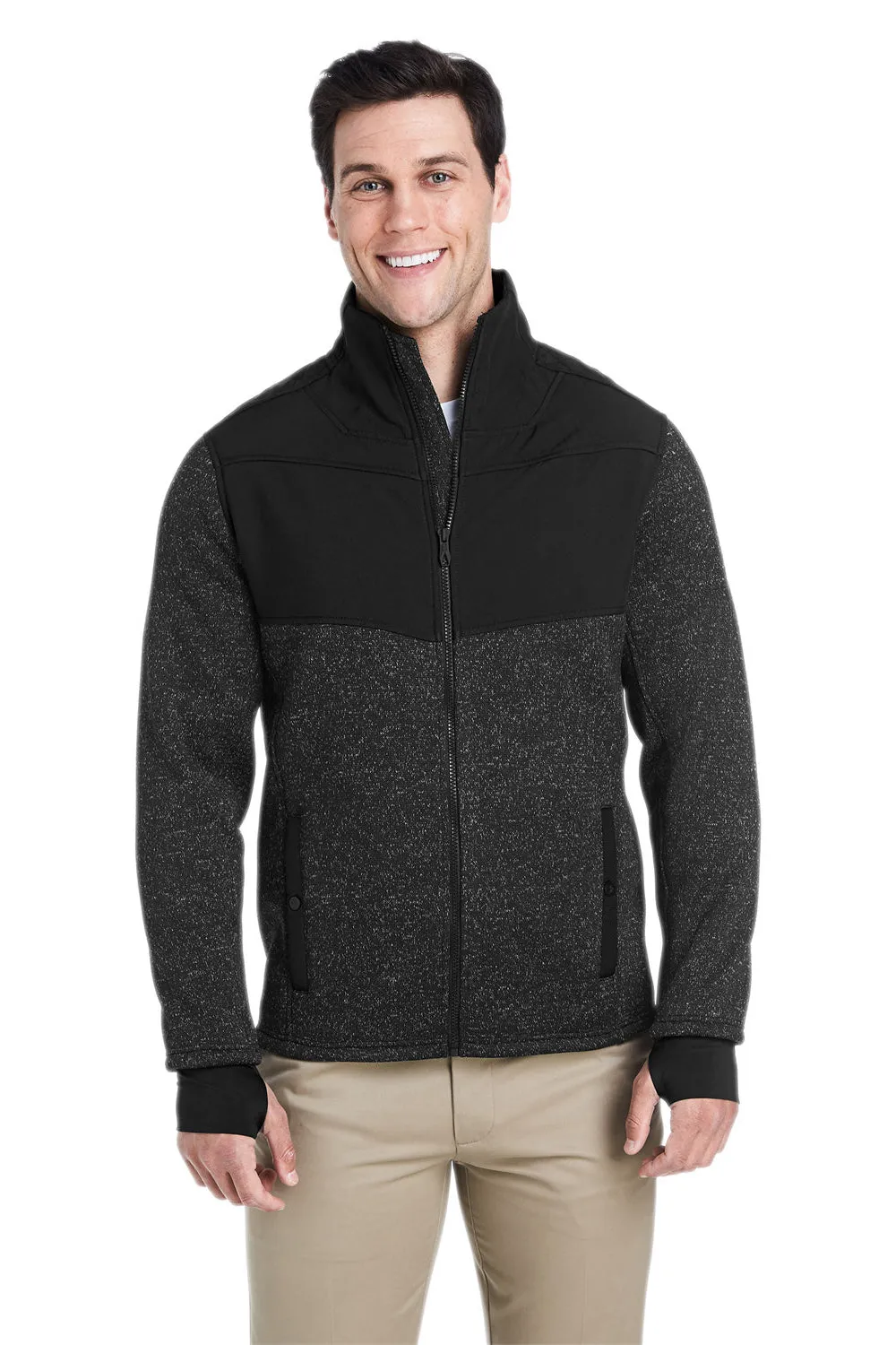 Spyder Mens Passage Full Zip Sweater Jacket - Black Powder/Black