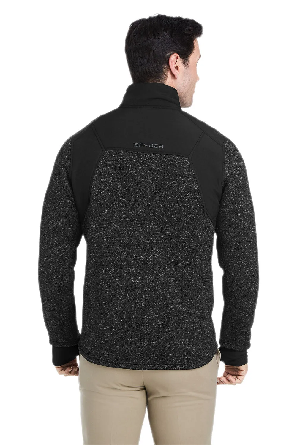 Spyder Mens Passage Full Zip Sweater Jacket - Black Powder/Black