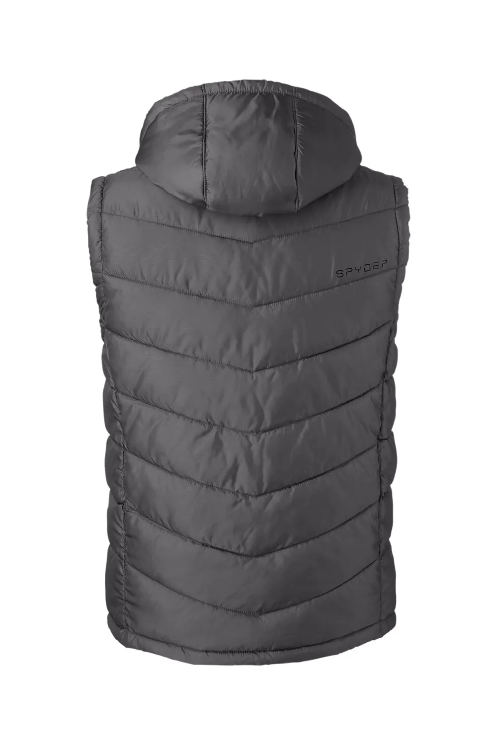 Spyder Mens Pelmo Full Zip Hooded Puffer Vest - Polar Grey