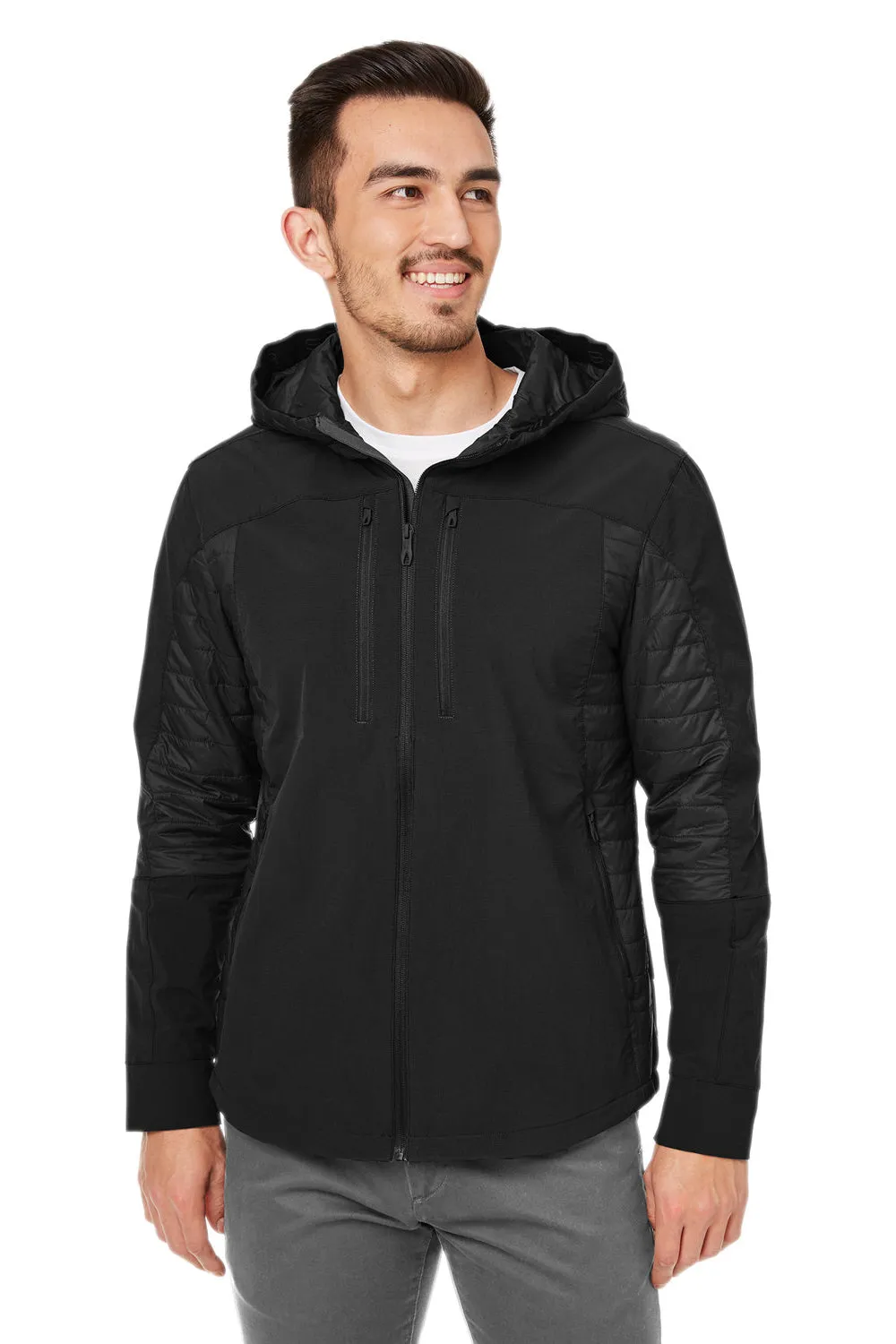 Spyder Mens Powerglyde Full Zip Hooded Jacket - Black