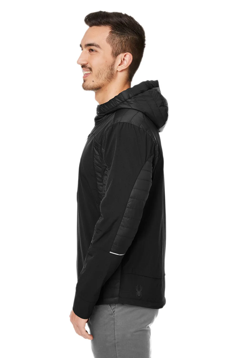 Spyder Mens Powerglyde Full Zip Hooded Jacket - Black