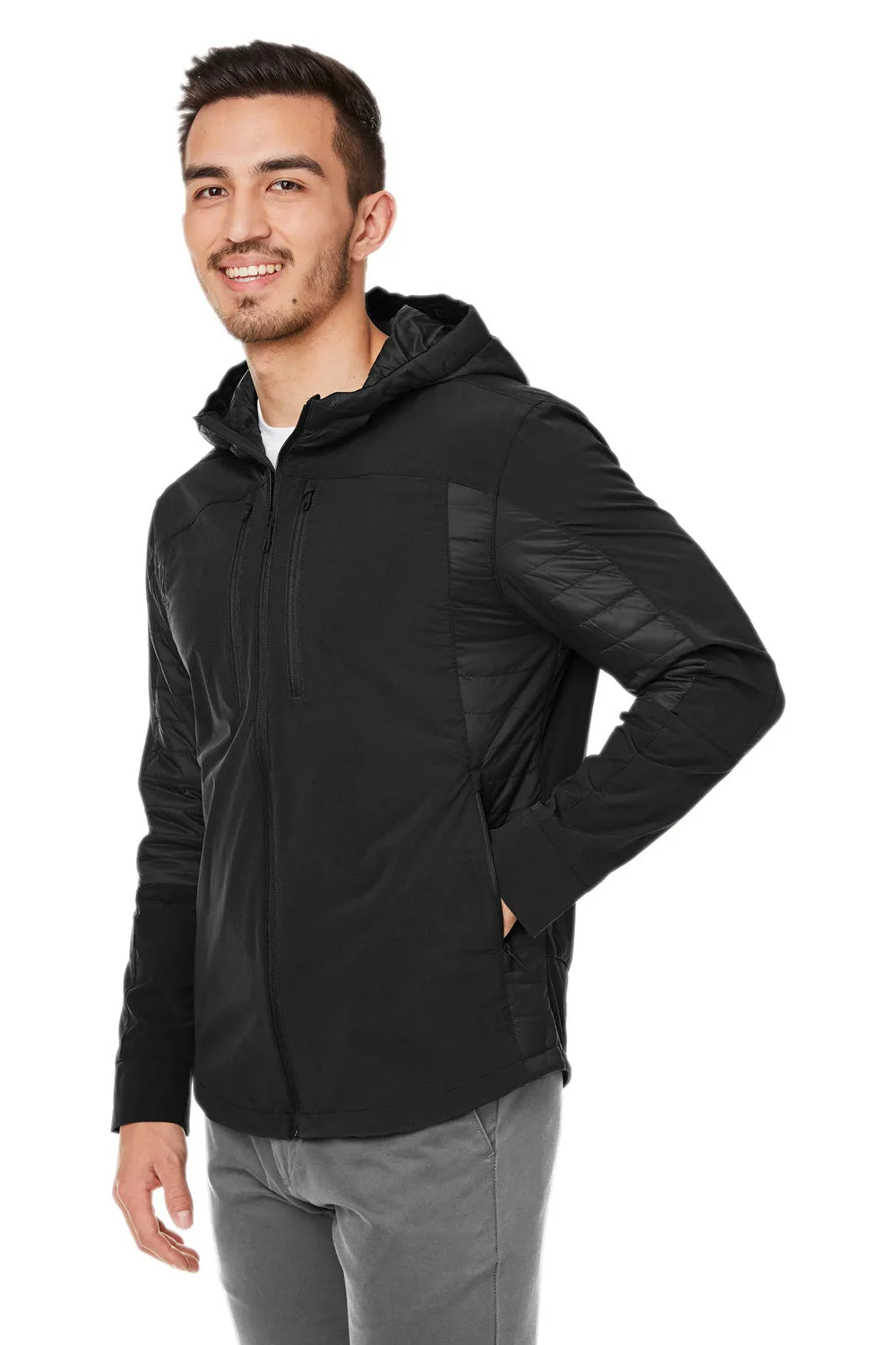 Spyder Mens Powerglyde Full Zip Hooded Jacket - Black