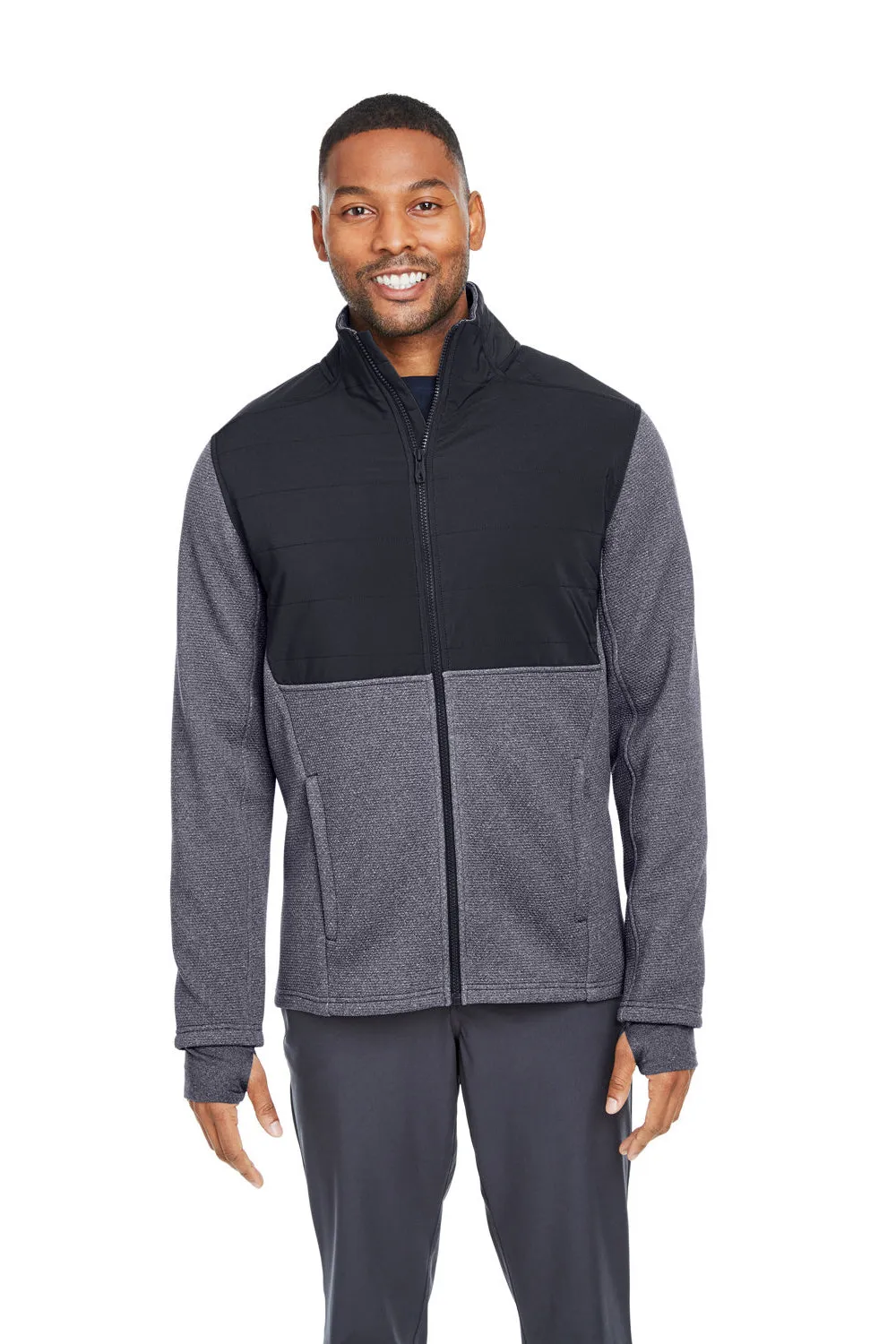 Spyder Mens Pursuit Full Zip Jacket - Heather Frontier Blue/Black