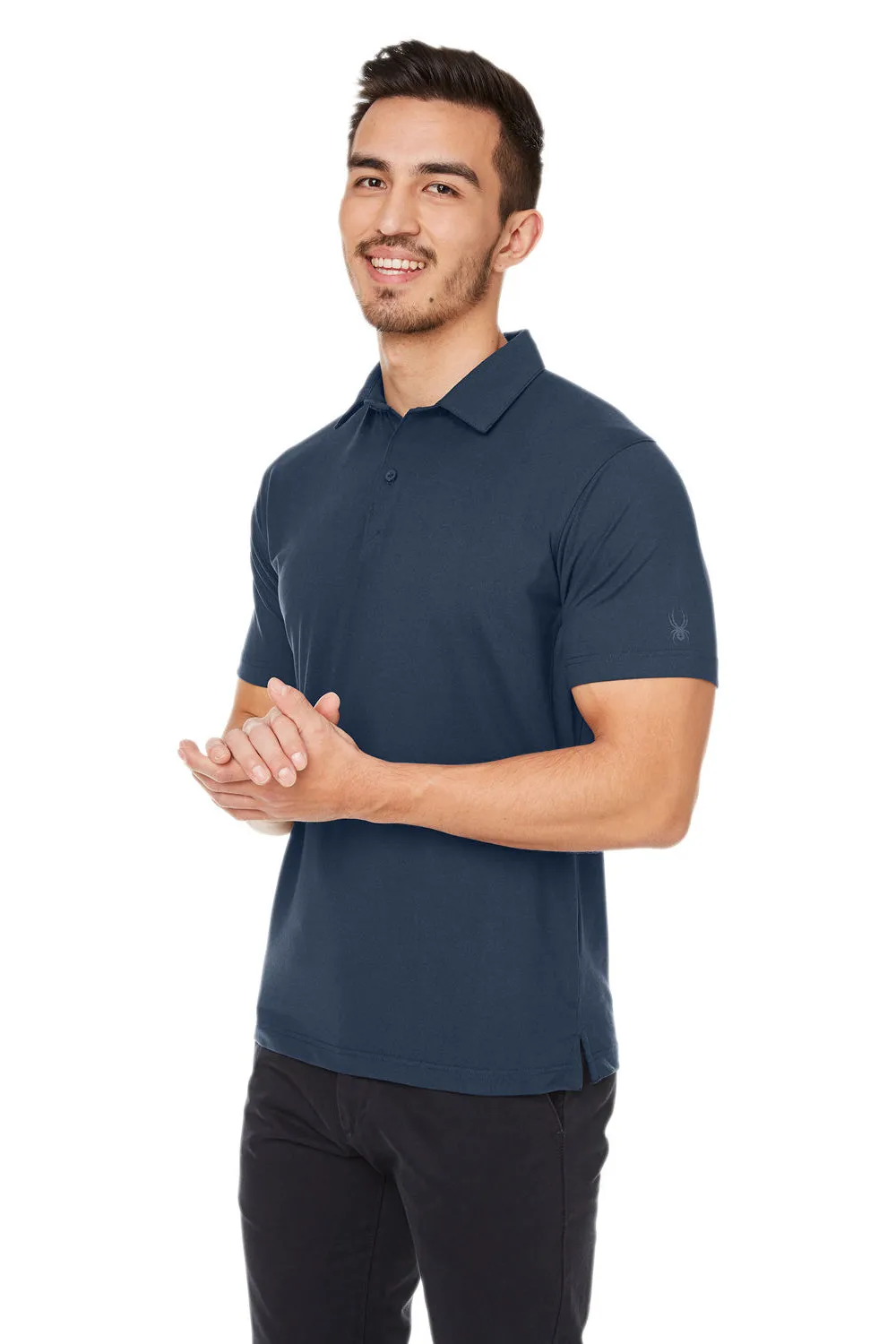Spyder Mens Spyre Short UPF 40  Sleeve Polo Shirt - Frontier Blue Frost