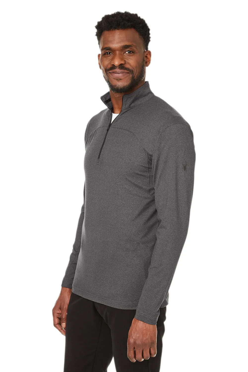 Spyder Mens Spyre UPF 40  1/4 Zip Sweatshirt - Black Frost