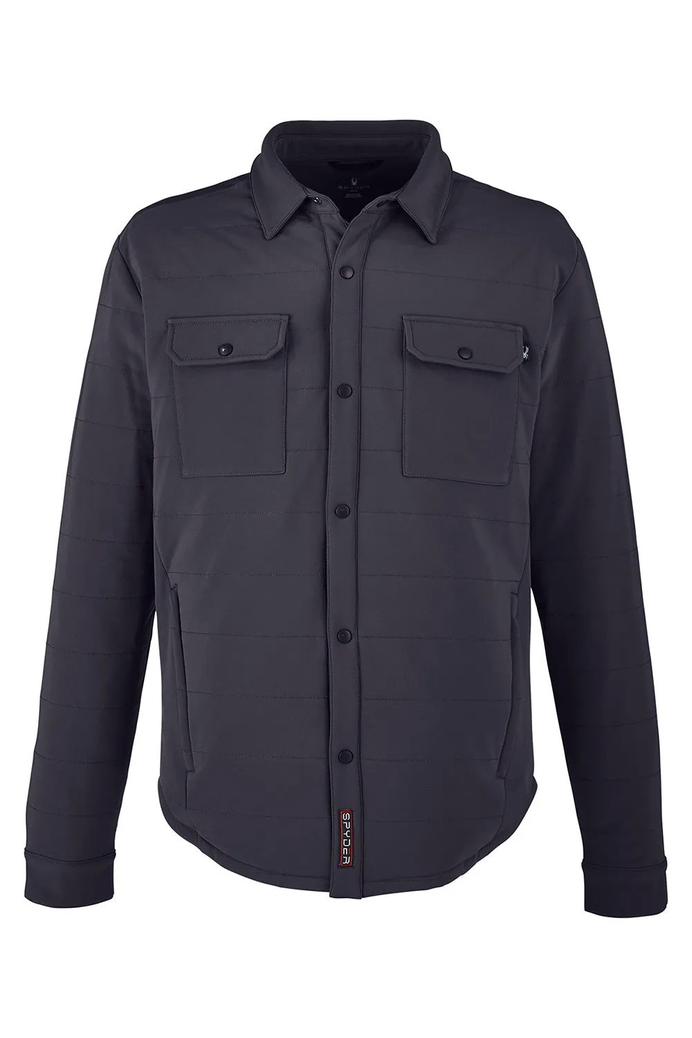 Spyder Mens Transit Full Snap Down Shirt Jacket - Black