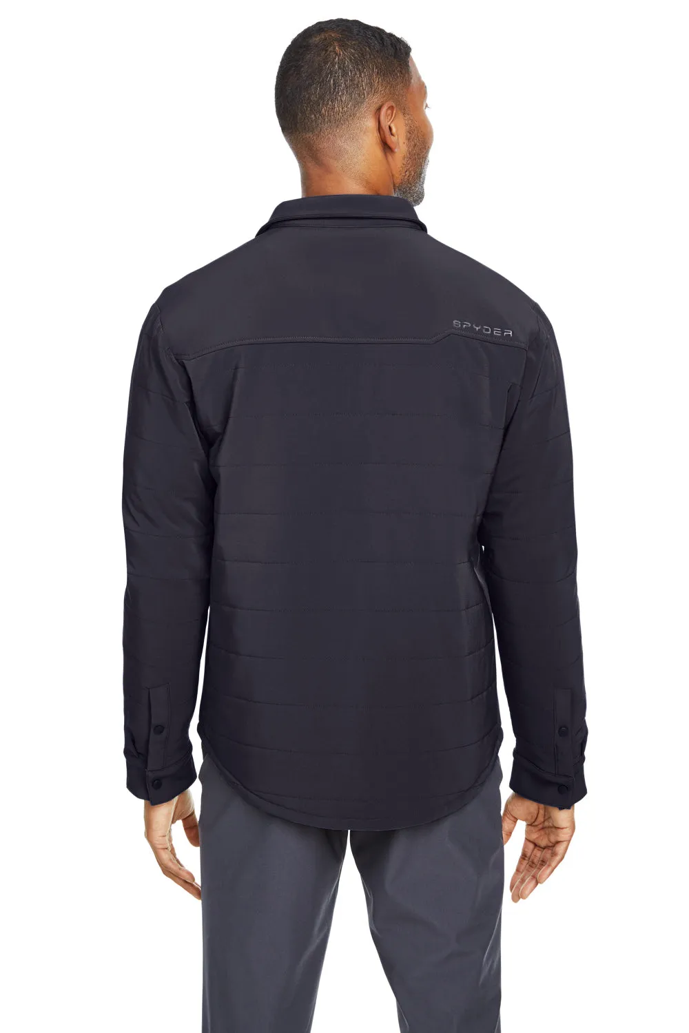 Spyder Mens Transit Full Snap Down Shirt Jacket - Black