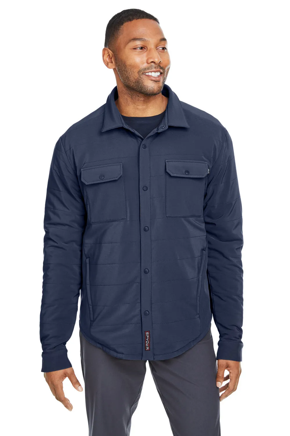 Spyder Mens Transit Full Snap Down Shirt Jacket - Frontier Blue