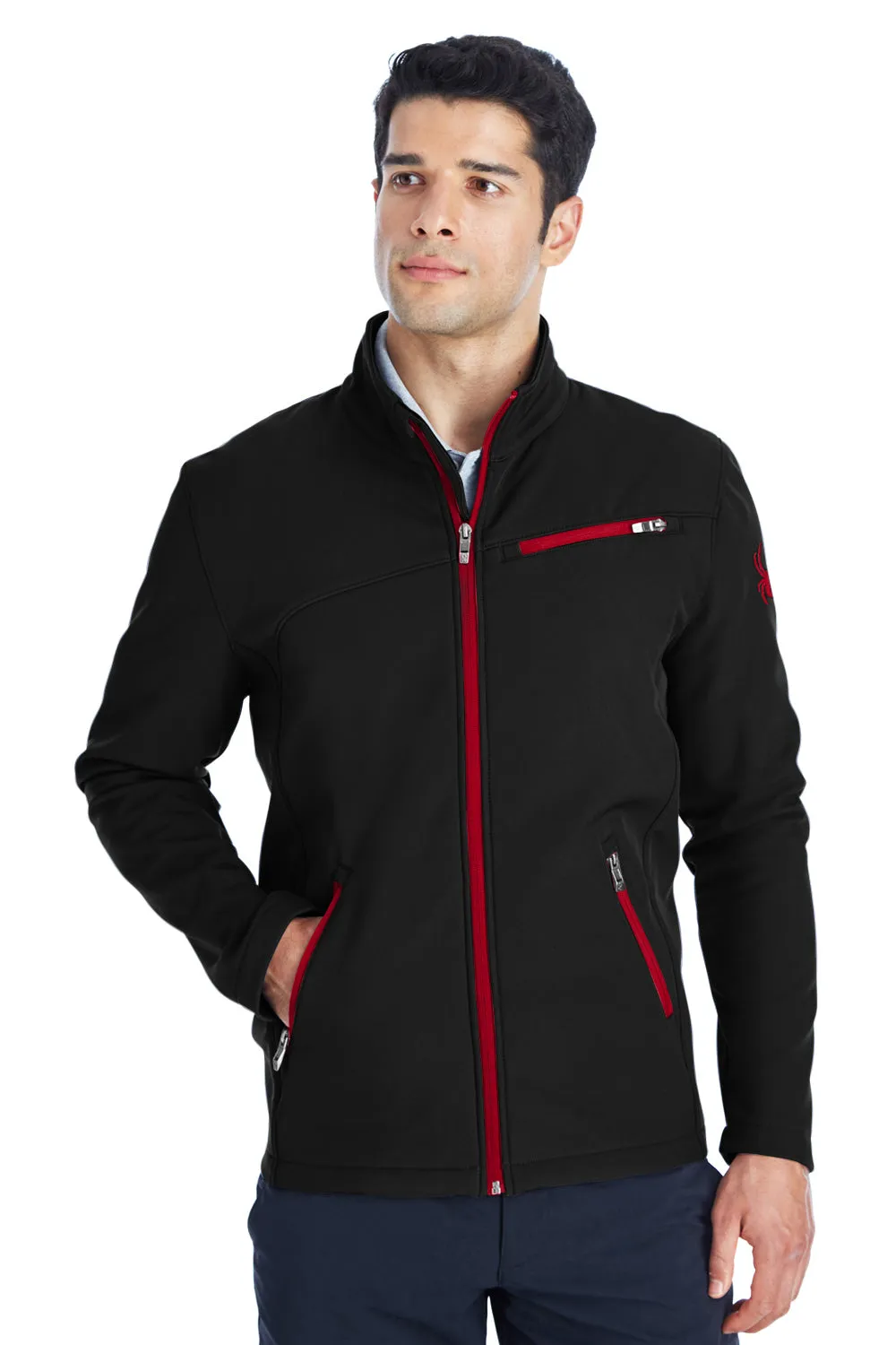 Spyder Mens Transport Full Zip Jacket - Black/Red